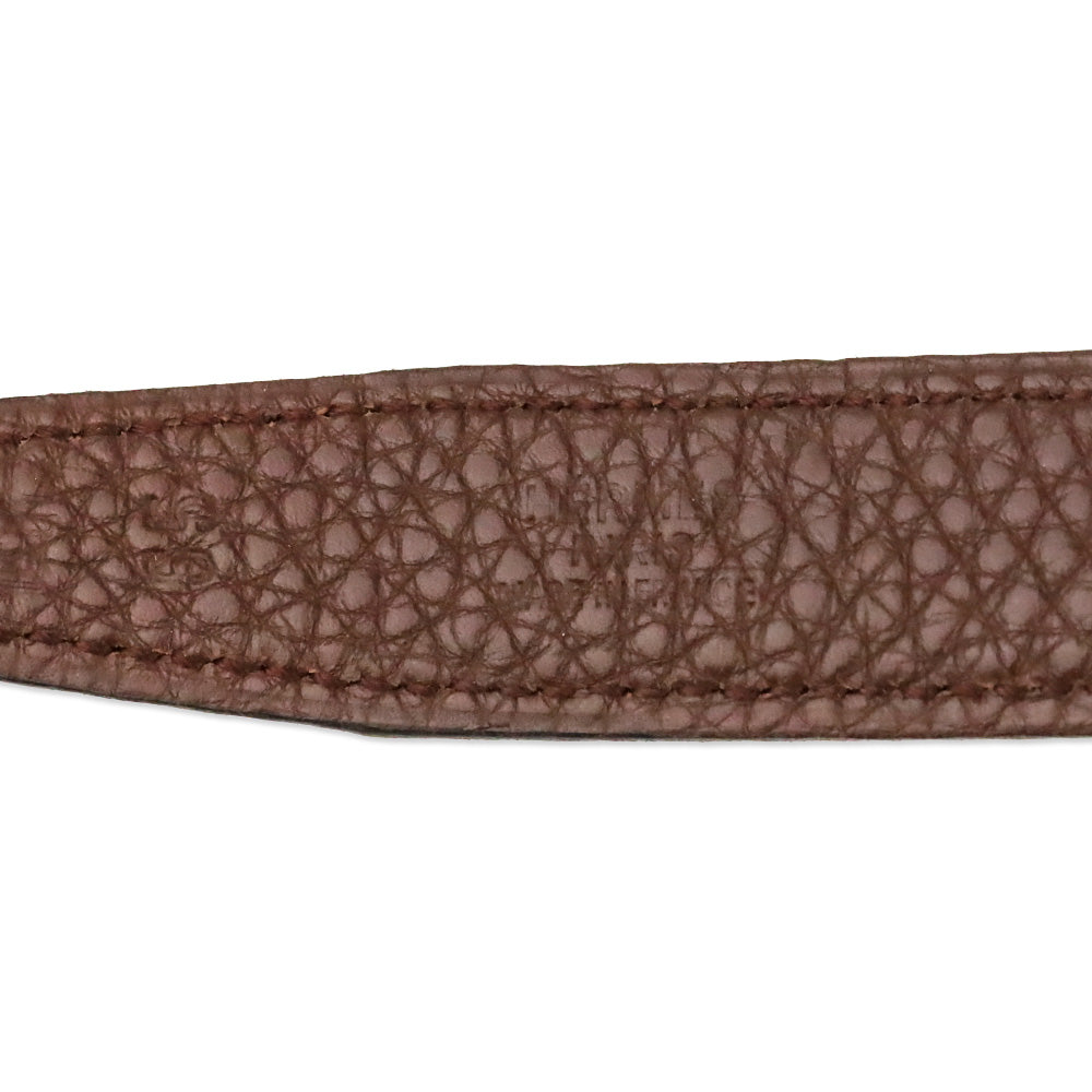 Hermès Reversible Rouge H/Brown Leather Gold Mini Constance Buckle Thin Belt