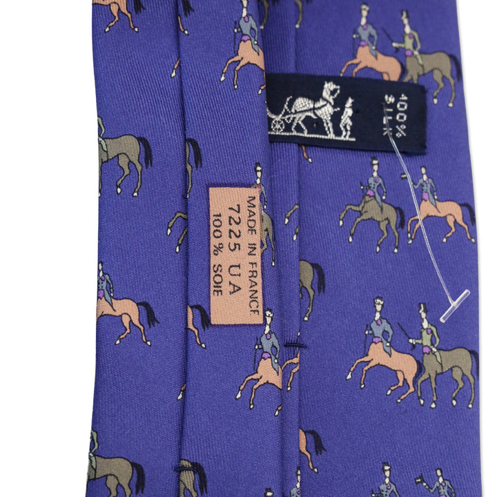 Hermès Royal Blue Centaur Pattern Silk Tie
