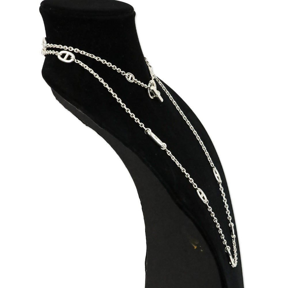 Hermes Sterling Silver Farandole Long Necklace 160