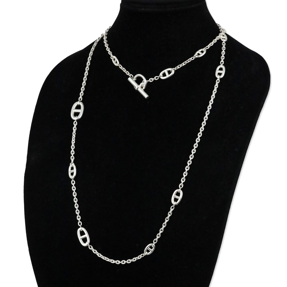 Hermes Sterling Silver Farandole Long Necklace 160