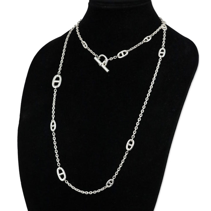 Hermes Sterling Silver Farandole Long Necklace 160