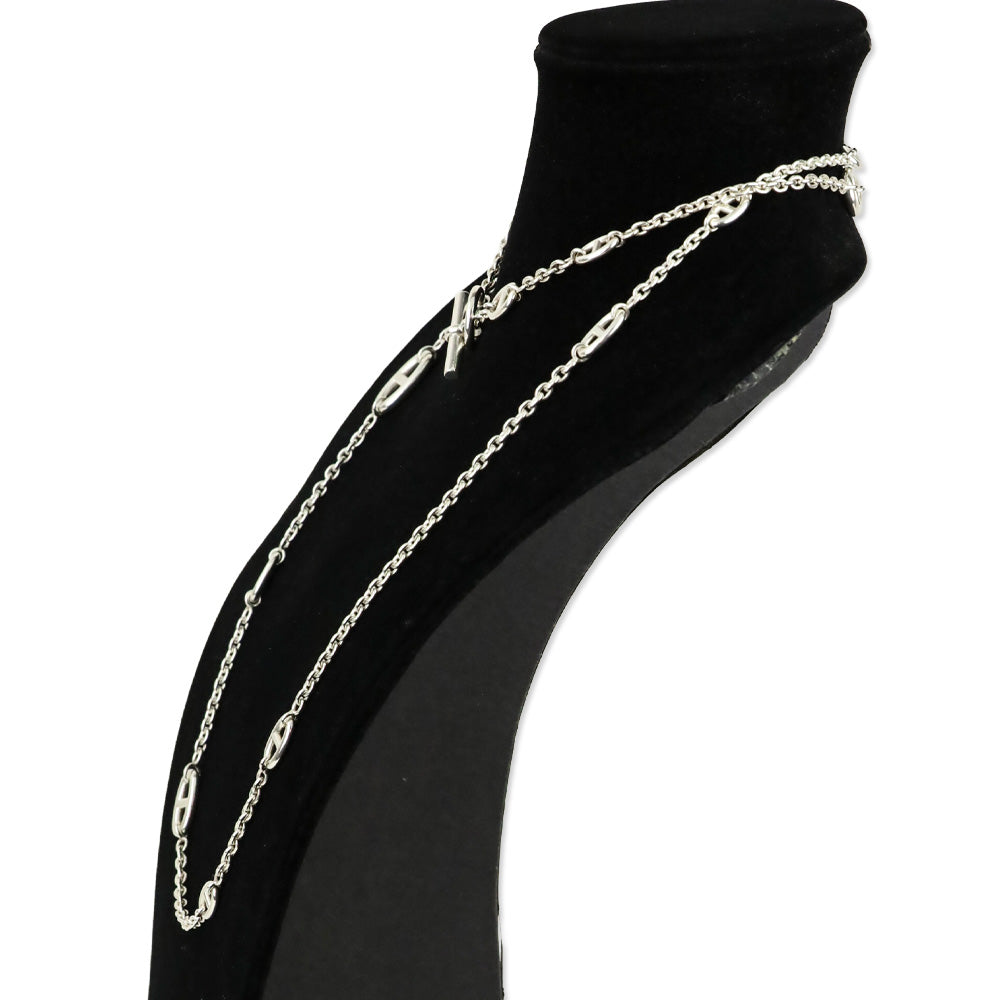 Hermes Sterling Silver Farandole Long Necklace 160