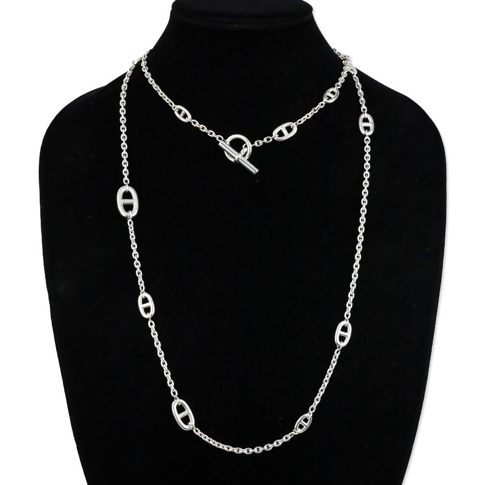 Hermes Sterling Silver Farandole Long Necklace 160