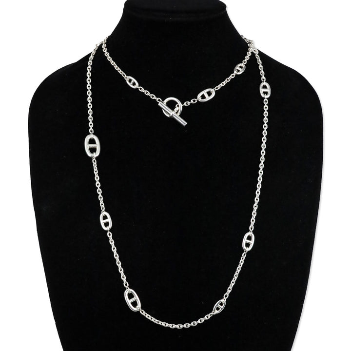 Hermes Sterling Silver Farandole Long Necklace 160