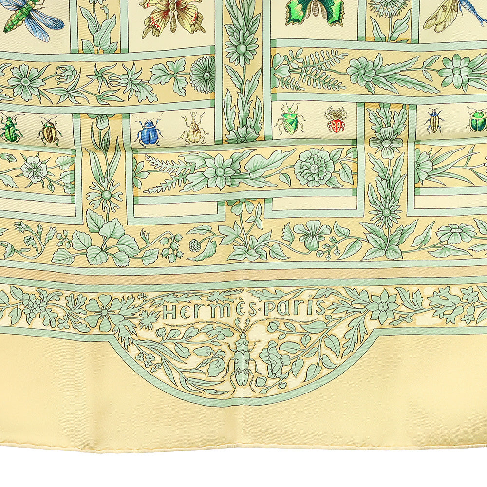 Hermès Tan Insect Carré Joyaux de L'été Jacquelot Silk Scarf 90cm