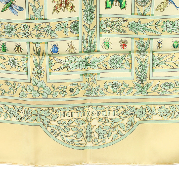 Hermès Tan Insect Carré Joyaux de L'été Jacquelot Silk Scarf 90cm