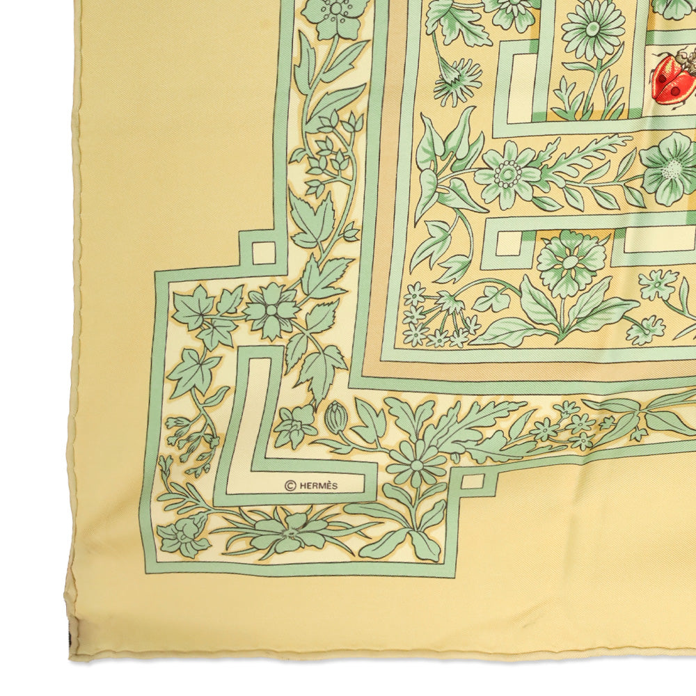Hermès Tan Insect Carré Joyaux de L'été Jacquelot Silk Scarf 90cm