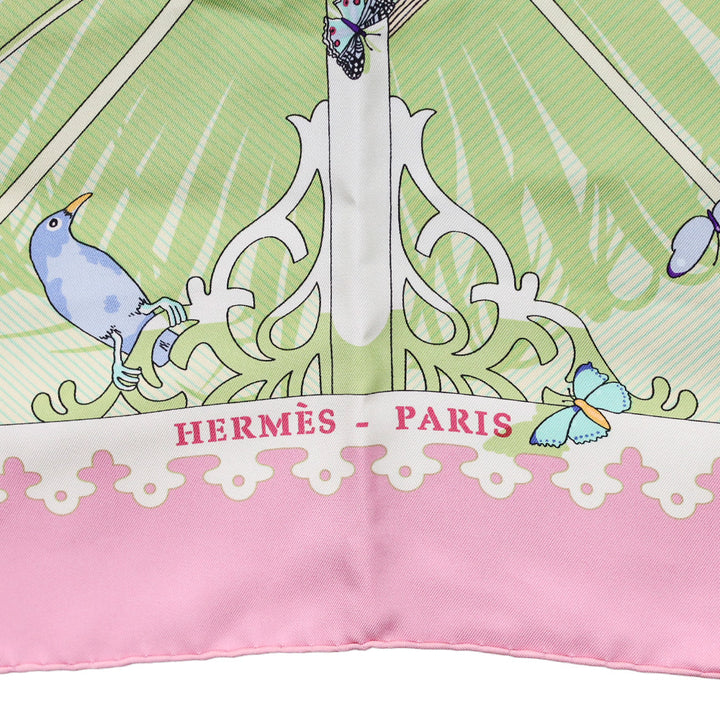 Hermès Varangues By Dimitri R. Pink Twill Silk Scarf