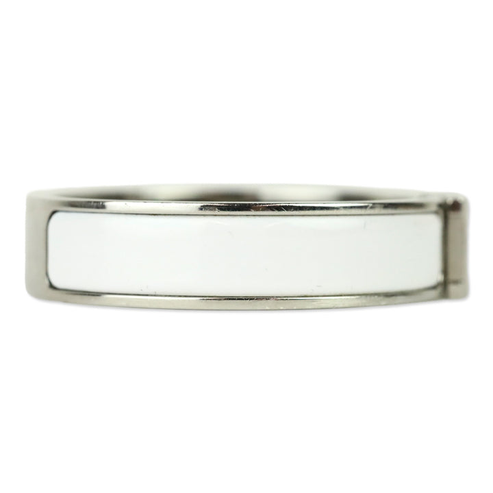 Hermès White Enamel Palladium Plated Narrow Clic H Bracelet