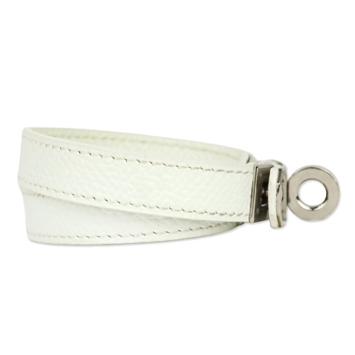 Hermès White Leather Kelly Double Tour Bracelet