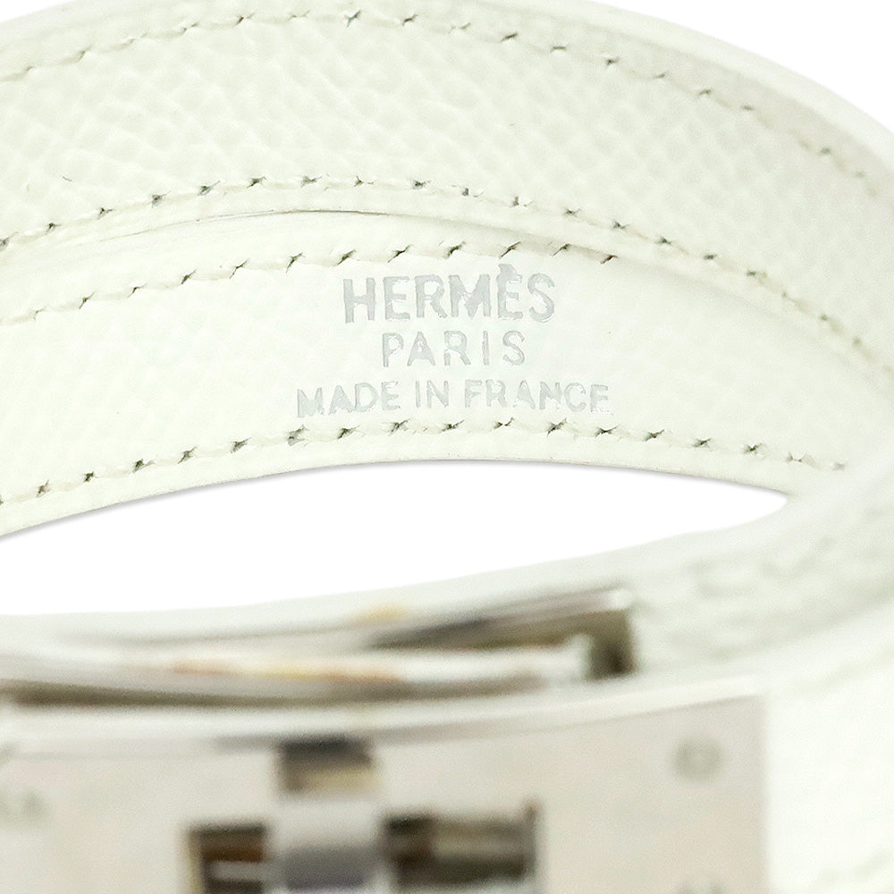 Hermès White Leather Kelly Double Tour Bracelet