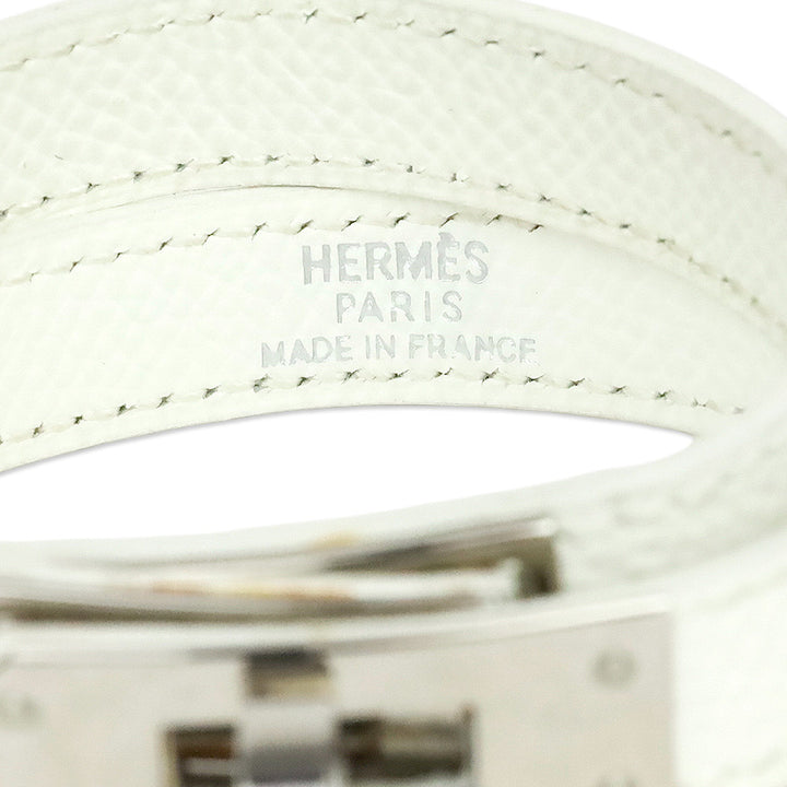 Hermès White Leather Kelly Double Tour Bracelet