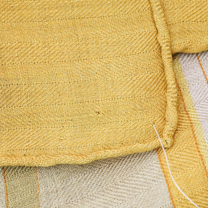 Hermes Yellow Fleurs de Lotus Cashmere Silk Shawl