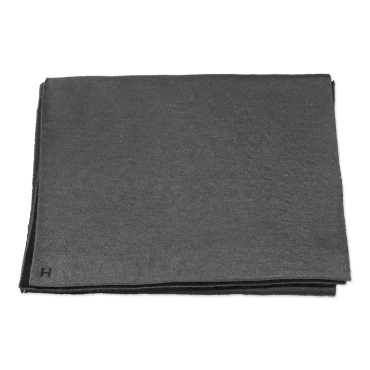 Hermès Black/Grey Flannelle Cashmere Silk Aller-Retour Scarf