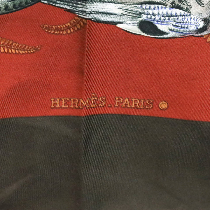 Hermès "Gibiers" by Henri de Linares 90cm Silk Scarf