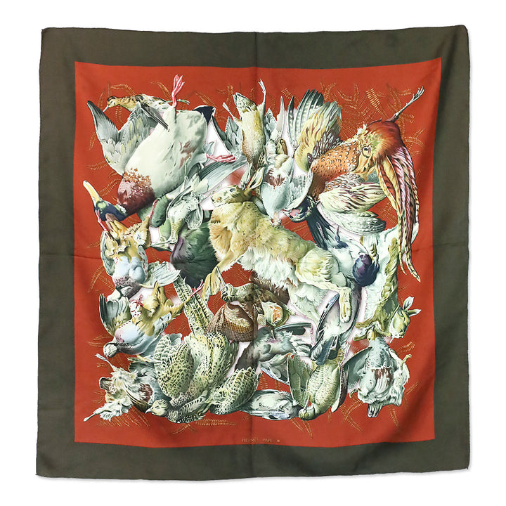 Hermès "Gibiers" by Henri de Linares 90cm Silk Scarf