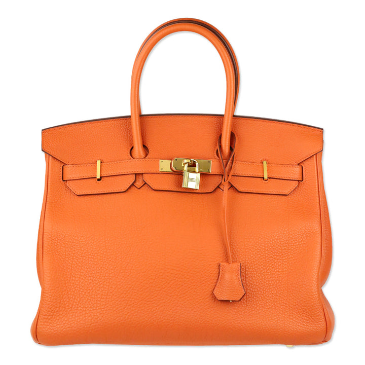 Hermès Orange Togo Retourne Birkin 35 with Gold-Plated Hardware