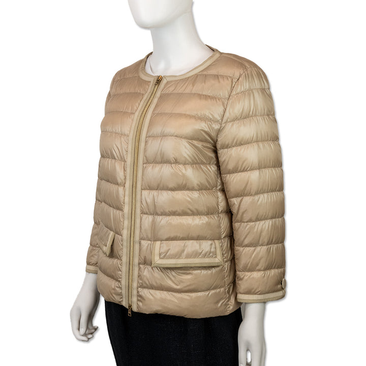 Herno Classic Gold Grosgrain Trim Down Puffer Jacket