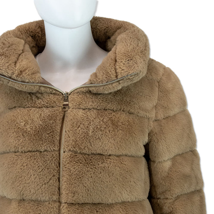 Herno Tan Faux-Fur Teddy Down Jacket