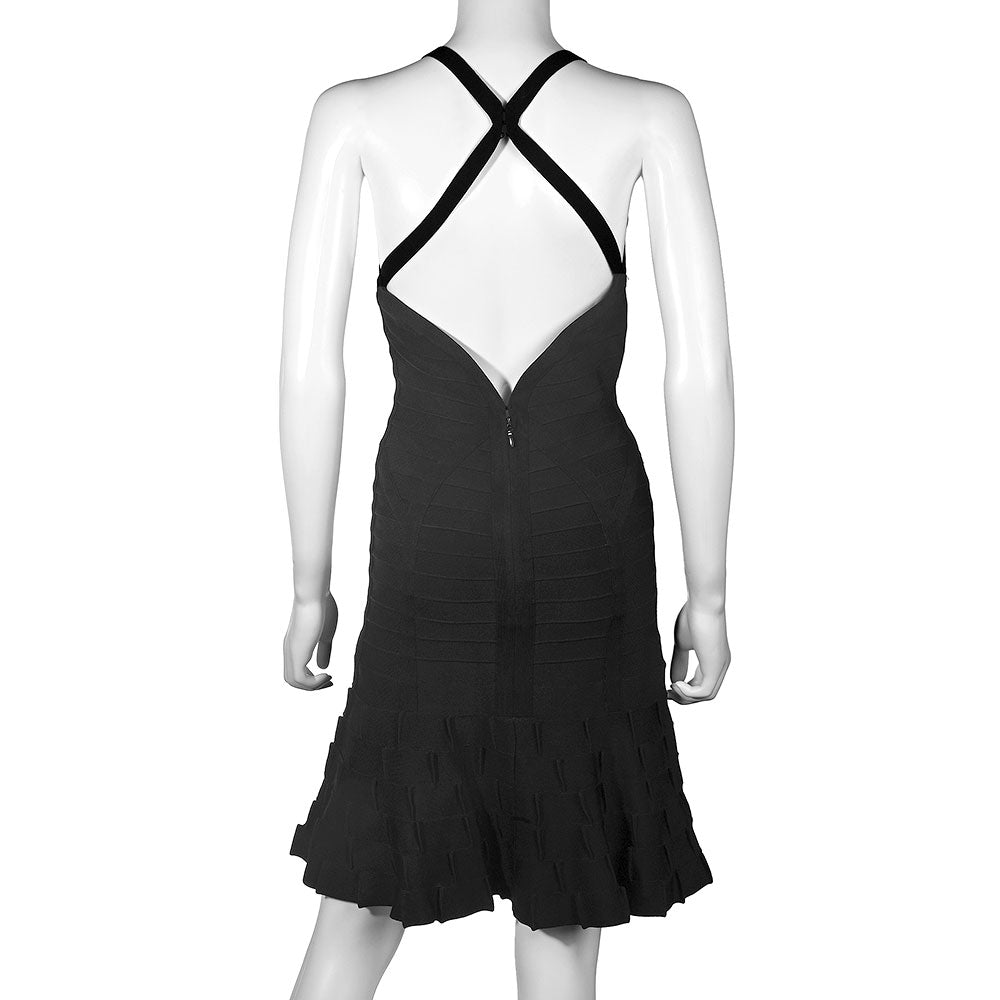 Herve Leger Black Gold Beaded Bandage Midi Dress | DBLTKE Luxury Consignment Boutique Herve Leger Black Gold Beaded Bandage Midi Dress | DBLTKE Luxury Consignment Boutique