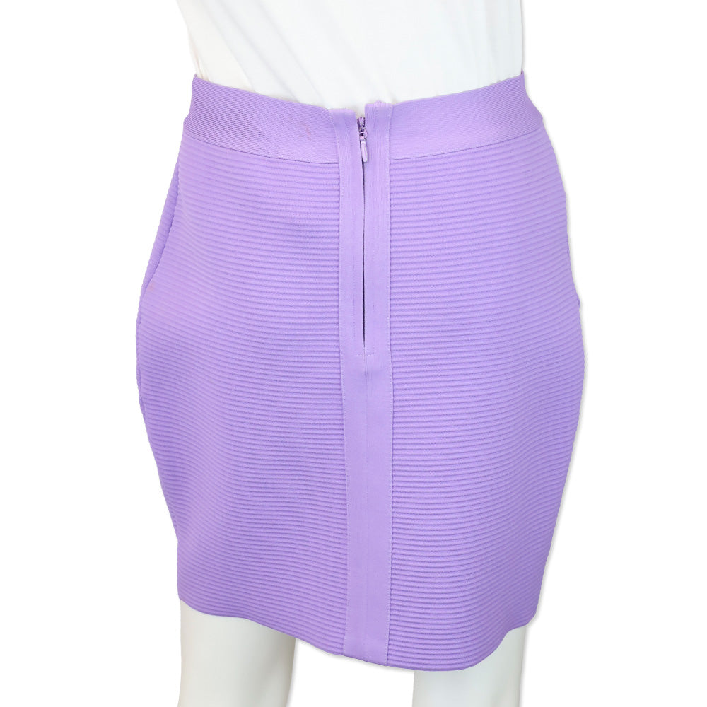 Hervé Leger Purple Orchid Ottoman Bandage Mini Skirt