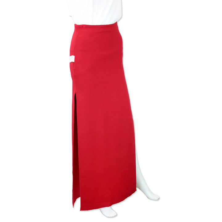 Herve Leger Red Stretch Knit Maxi Skirt