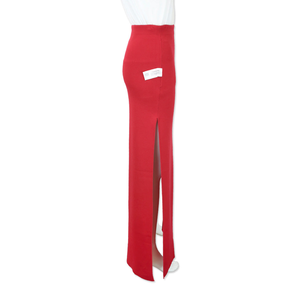 Herve Leger Red Stretch Knit Maxi Skirt