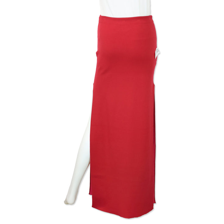 Herve Leger Red Stretch Knit Maxi Skirt