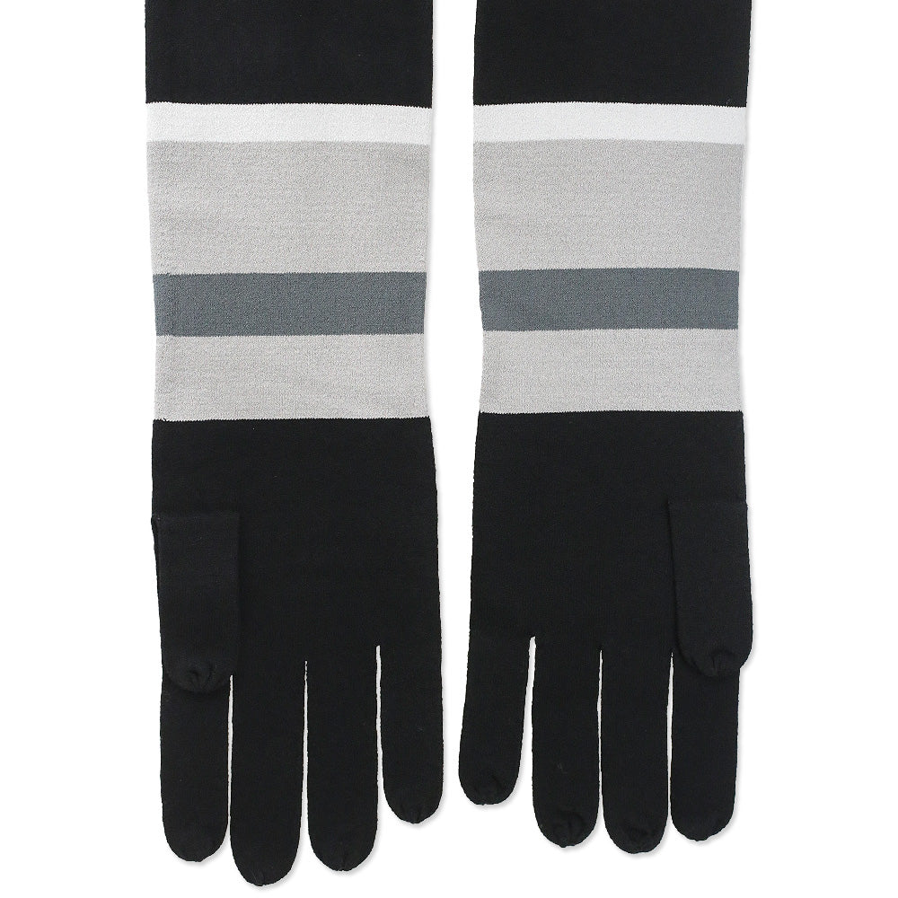 Hervé Legér x Law Roach Ash Multi Striped Knit Long Gloves