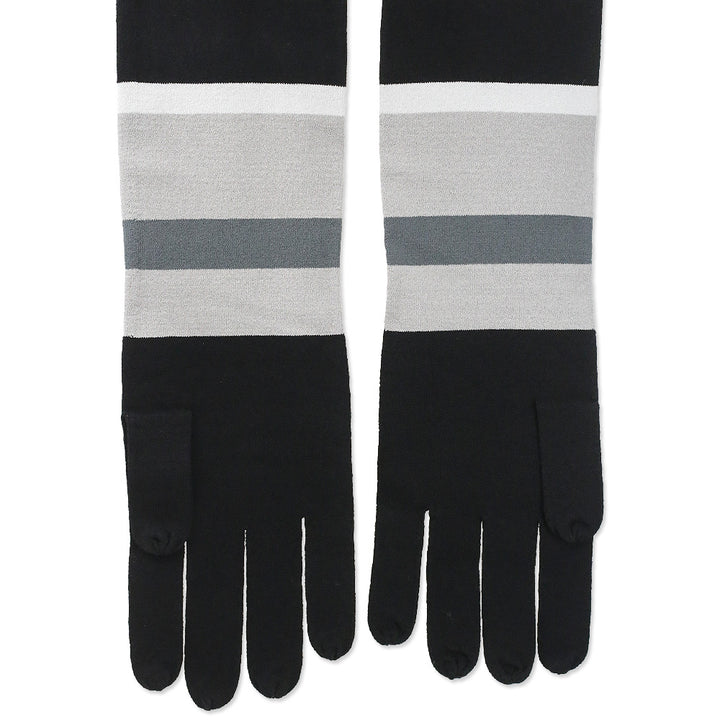 Hervé Legér x Law Roach Ash Multi Striped Knit Long Gloves