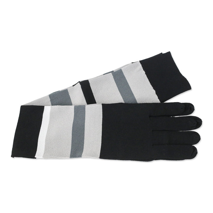Hervé Legér x Law Roach Ash Multi Striped Knit Long Gloves