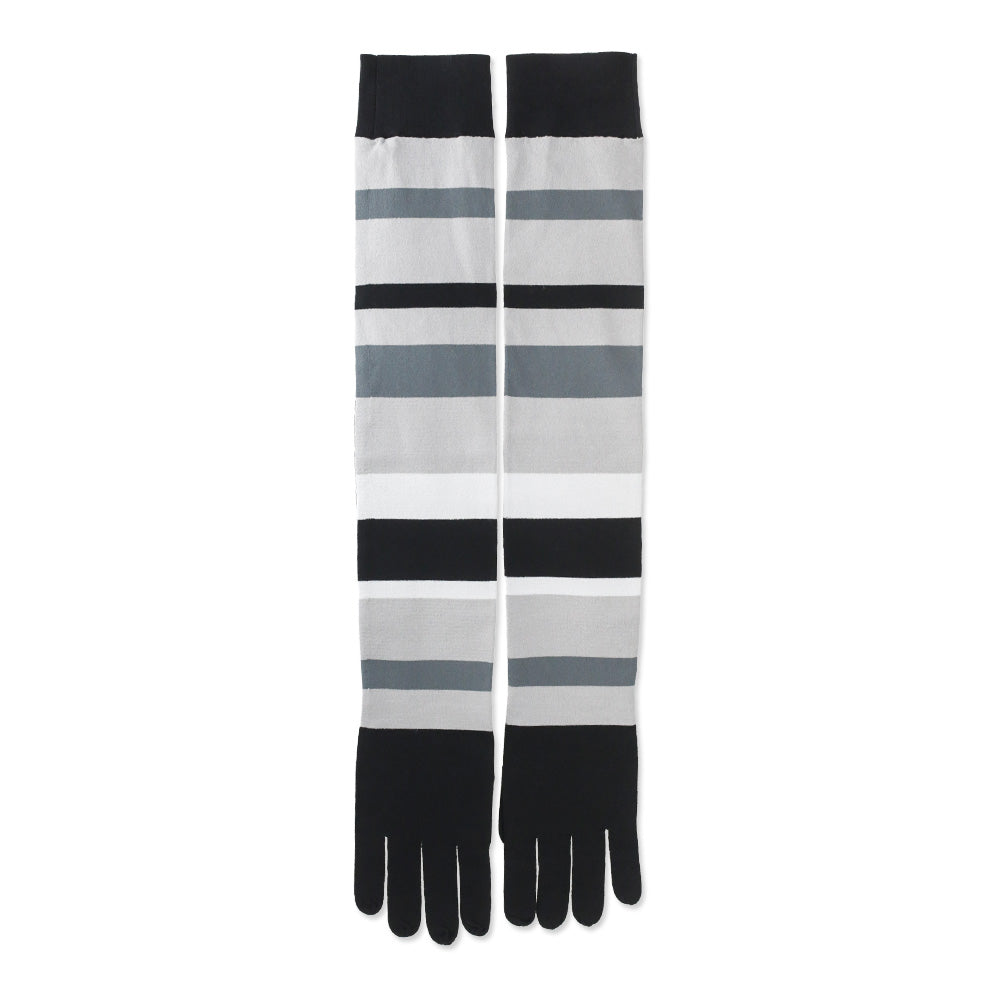 Hervé Legér x Law Roach Ash Multi Striped Knit Long Gloves