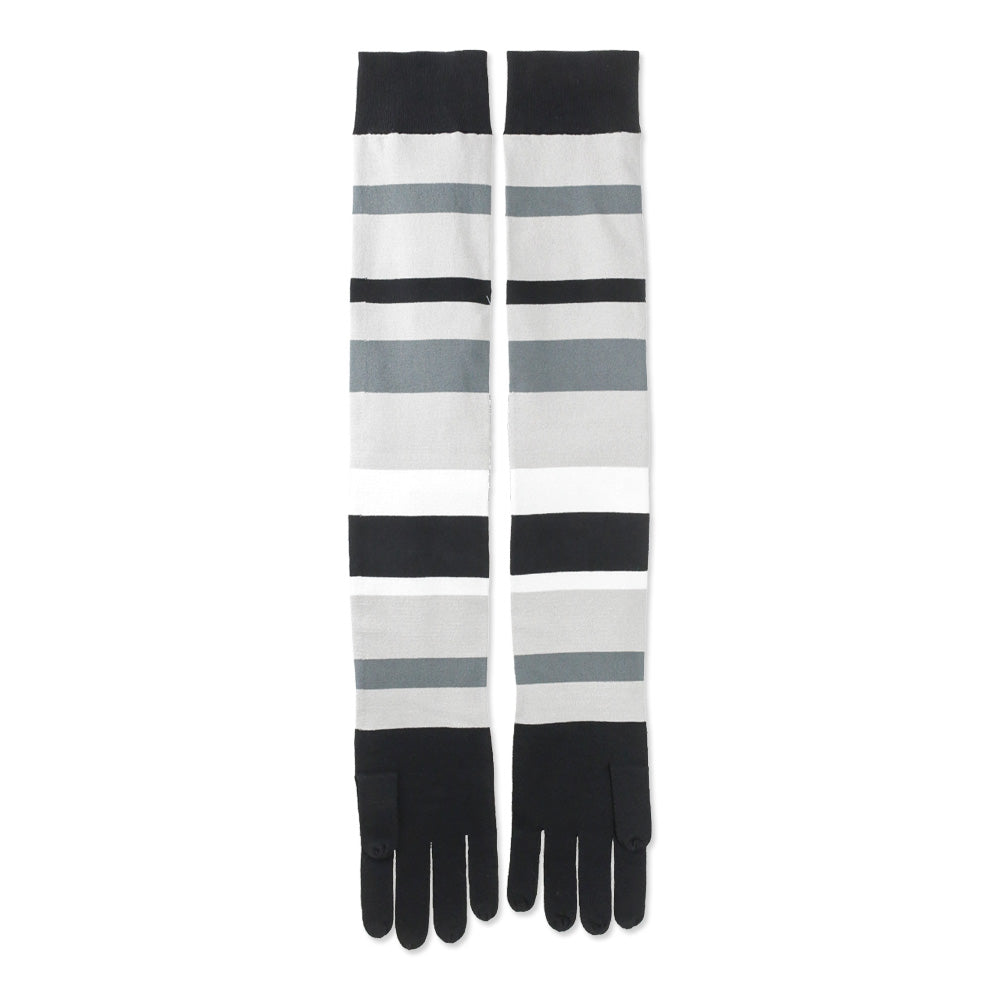 Hervé Legér x Law Roach Ash Multi Striped Knit Long Gloves