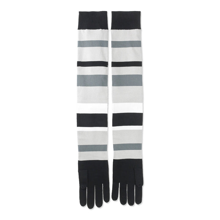 Hervé Legér x Law Roach Ash Multi Striped Knit Long Gloves