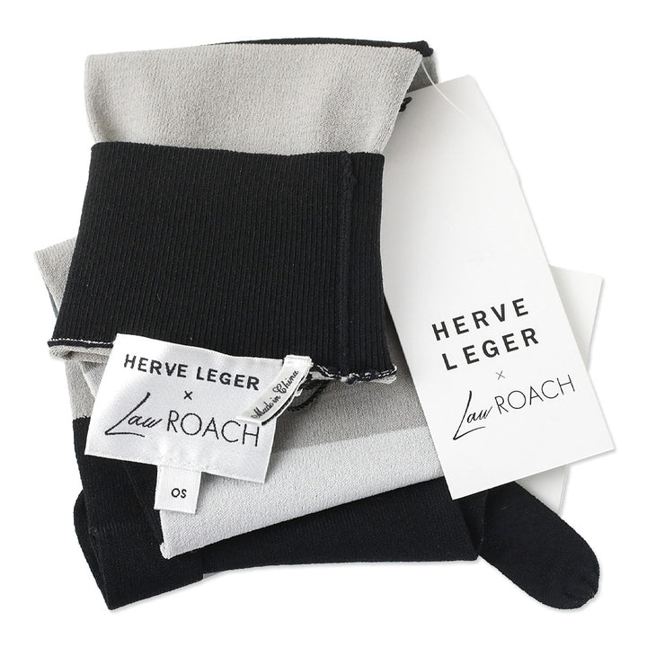 Hervé Legér x Law Roach Ash Multi Striped Knit Long Gloves
