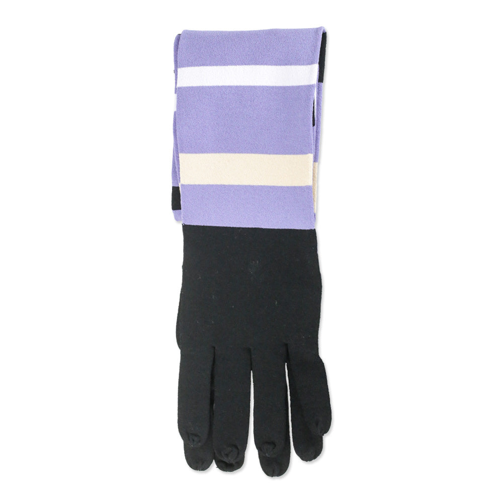 Hervé Legér x Law Roach Lavender Multi Striped Knit Long Gloves