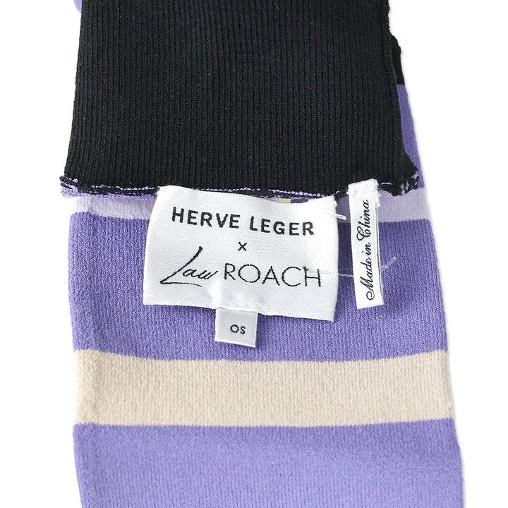 Hervé Legér x Law Roach Lavender Multi Striped Knit Long Gloves