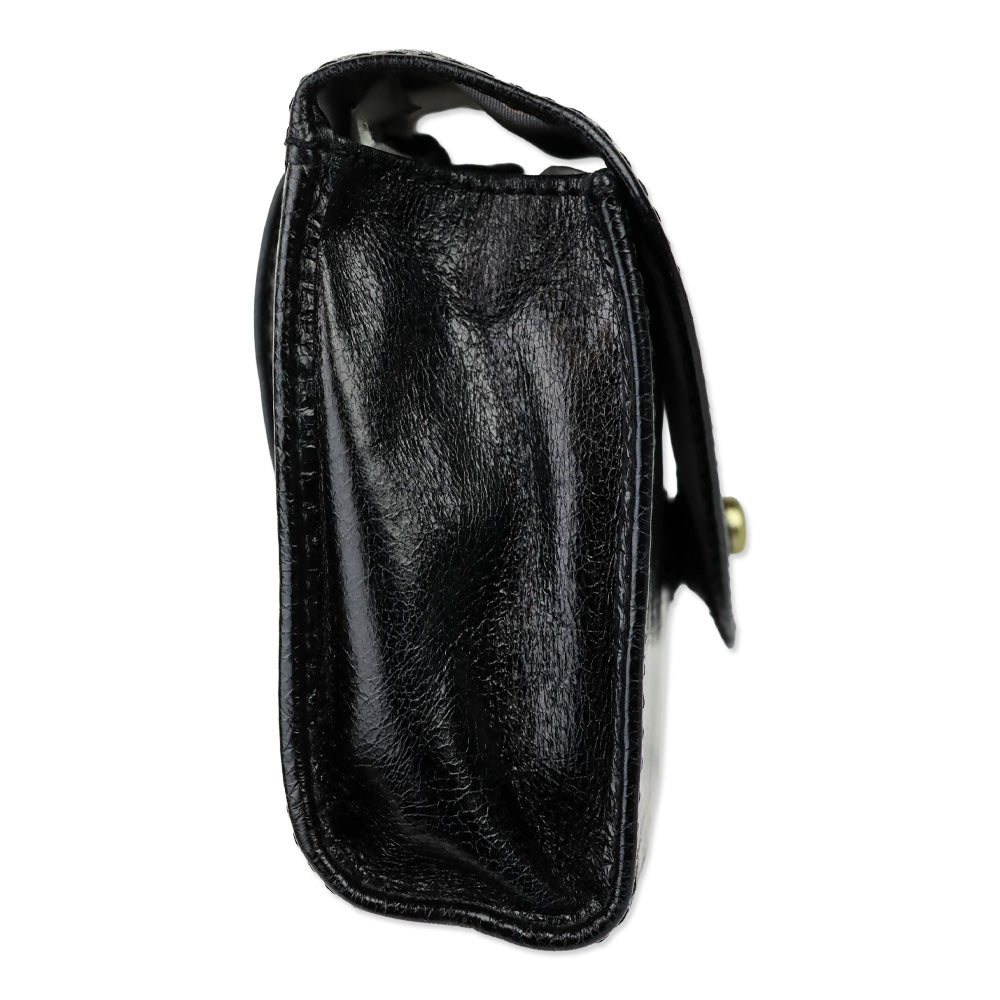 Hobo Black Crinkle Patent Leather Envelope Forte Belt Bag