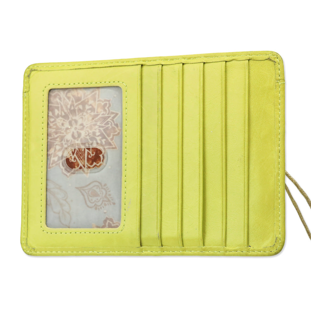 Hobo Lemongrass Leather Euro Slide Card Case