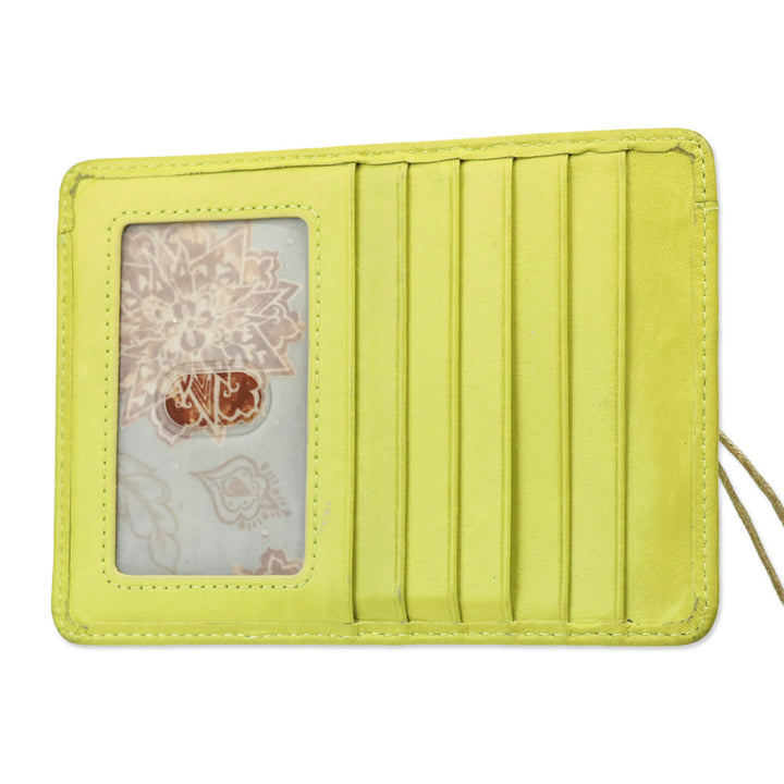 Hobo Lemongrass Leather Euro Slide Card Case