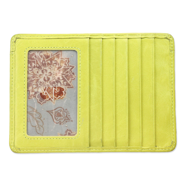 Hobo Lemongrass Leather Euro Slide Card Case