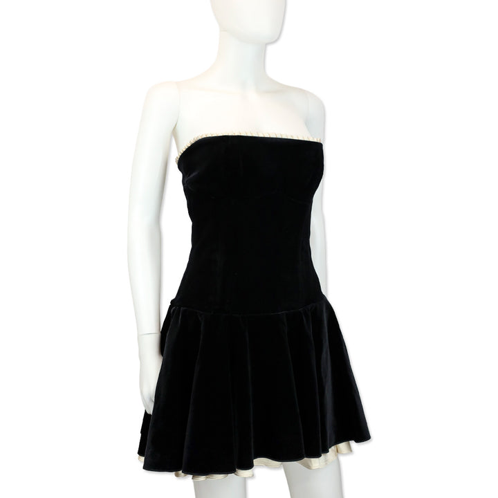 House Of CB Marilla Black Velvet Strapless Dress