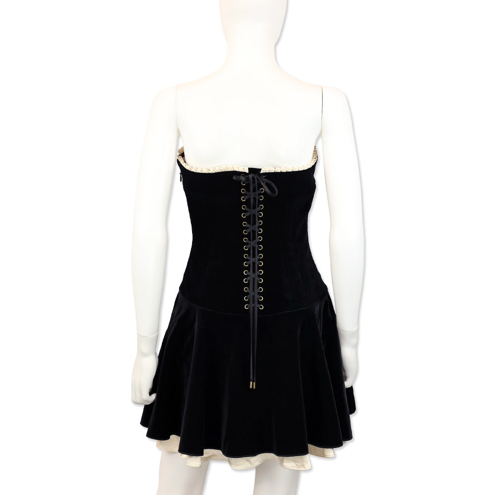 House Of CB Marilla Black Velvet Strapless Dress