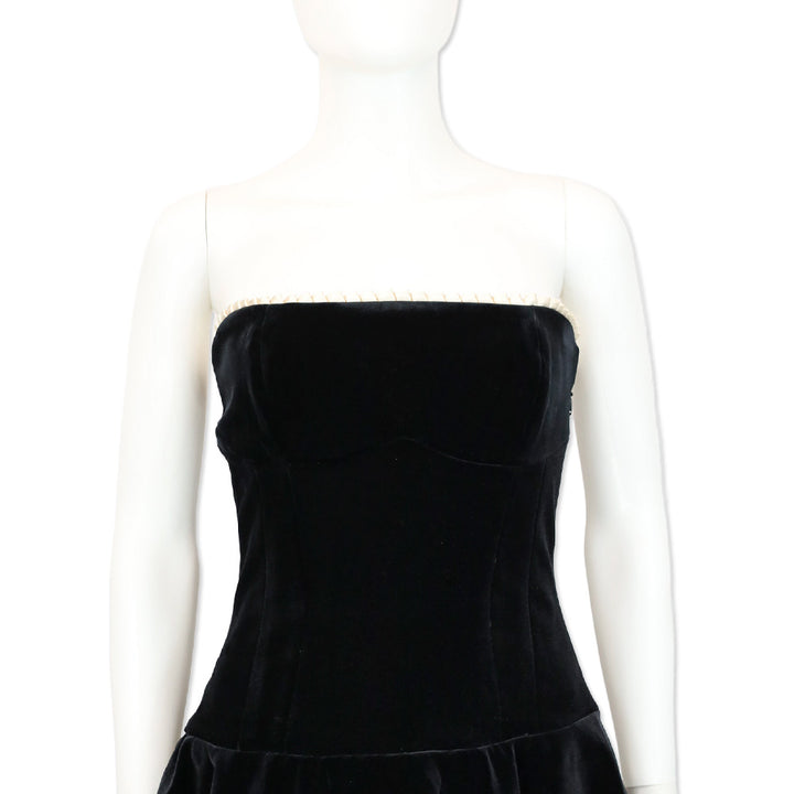 House Of CB Marilla Black Velvet Strapless Dress