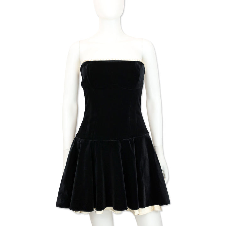 House Of CB Marilla Black Velvet Strapless Dress