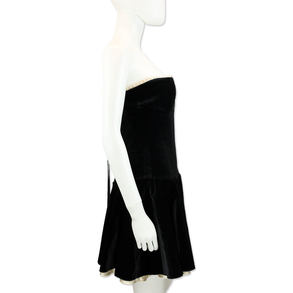 House Of CB Marilla Black Velvet Strapless Dress