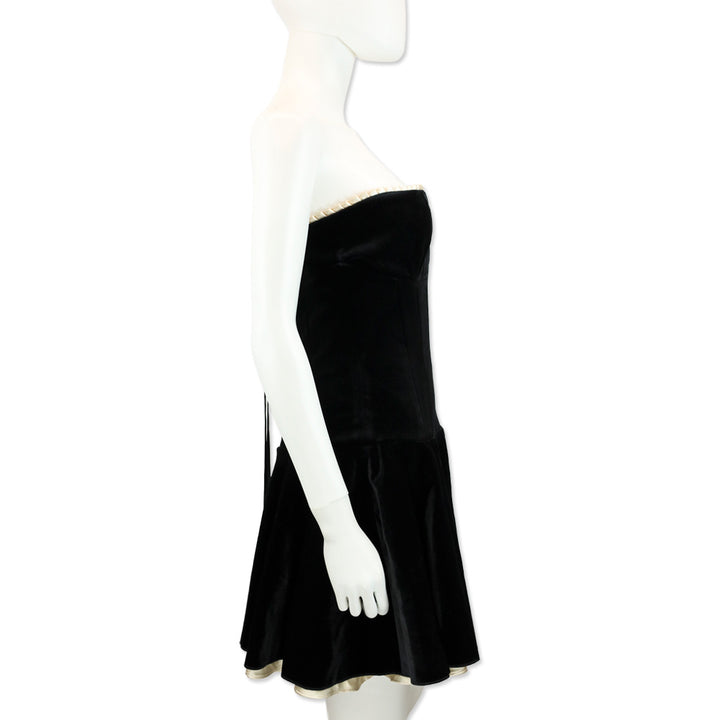 House Of CB Marilla Black Velvet Strapless Dress