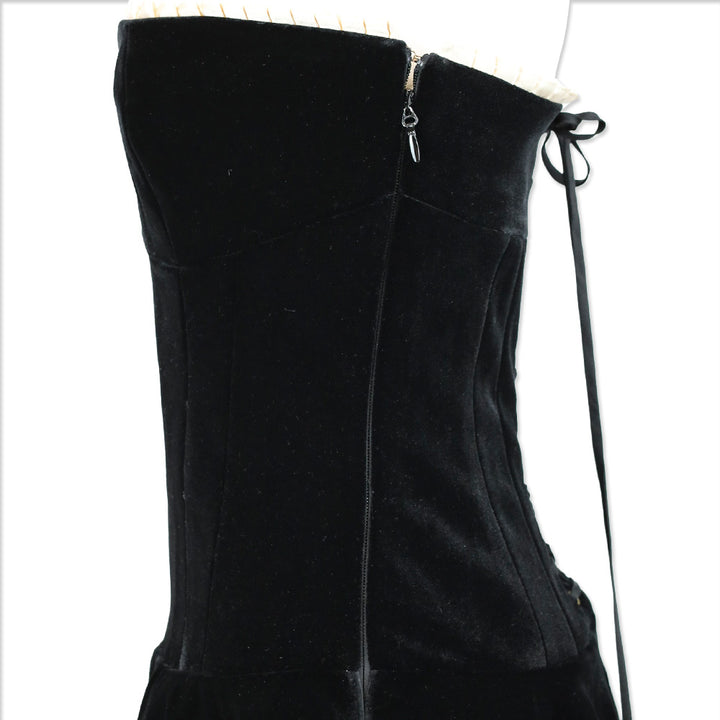 House Of CB Marilla Black Velvet Strapless Dress