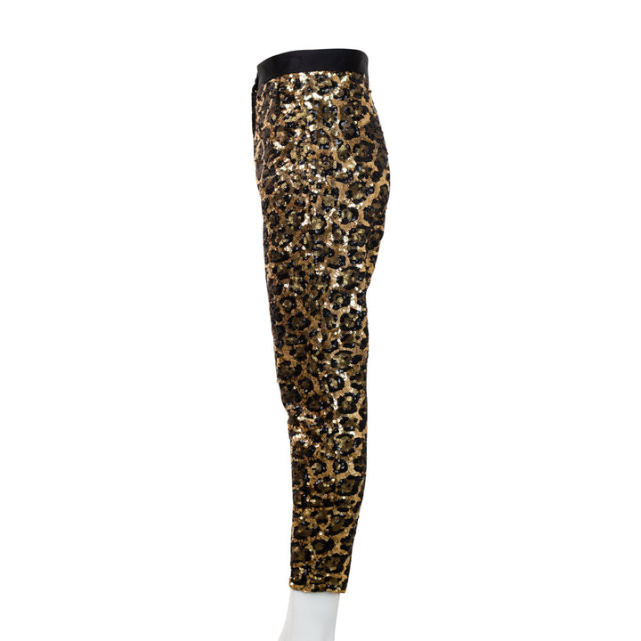 Dolce & Gabbana Leopard Sequin Skinny Pants