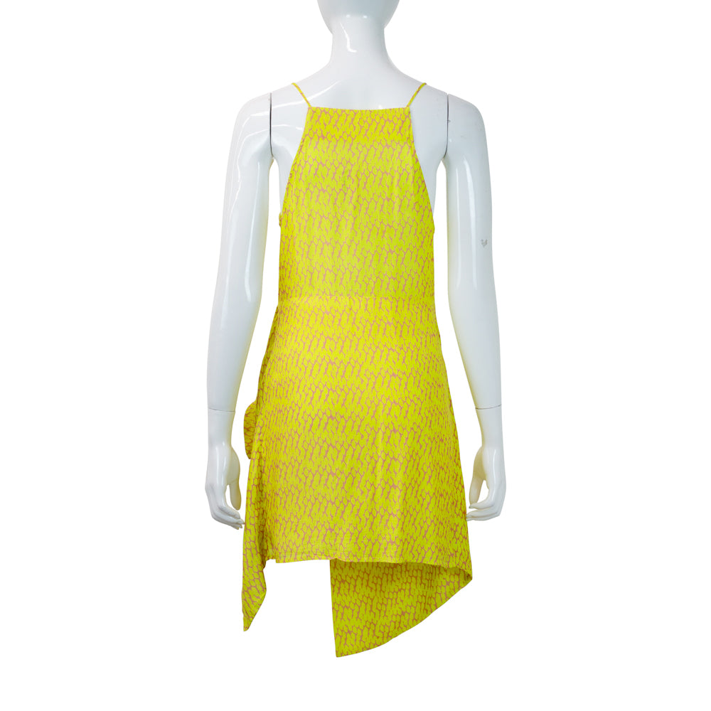 Vix by Paula Hermanny Yellow Printed Wrap Midi Dress
